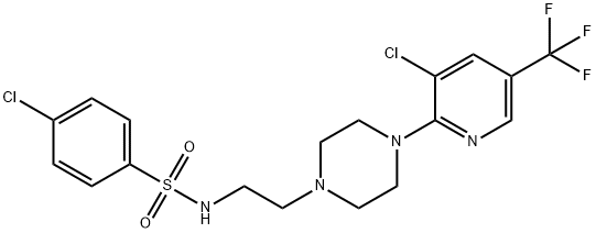 4-CHLORO-N-(2-(4-[3-CHLORO-5-(TRIFLUOROMETHYL)-2-PYRIDINYL]PIPERAZINO)ETHYL)BENZENESULFONAMIDE Struktur