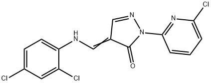 2-(6-CHLORO-2-PYRIDINYL)-4-[(2,4-DICHLOROANILINO)METHYLENE]-2,4-DIHYDRO-3H-PYRAZOL-3-ONE Struktur