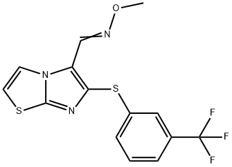 6-([3-(TRIFLUOROMETHYL)PHENYL]SULFANYL)IMIDAZO[2,1-B][1,3]THIAZOLE-5-CARBALDEHYDE O-METHYLOXIME Struktur