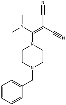 2-[(4-BENZYLPIPERAZINO)(DIMETHYLAMINO)METHYLENE]MALONONITRILE Struktur