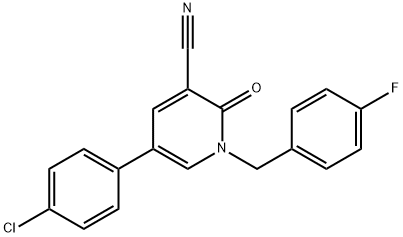 5-(4-CHLOROPHENYL)-1-(4-FLUOROBENZYL)-2-OXO-1,2-DIHYDRO-3-PYRIDINECARBONITRILE Struktur