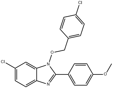 4-(6-CHLORO-1-[(4-CHLOROBENZYL)OXY]-1H-1,3-BENZIMIDAZOL-2-YL)PHENYL METHYL ETHER Struktur