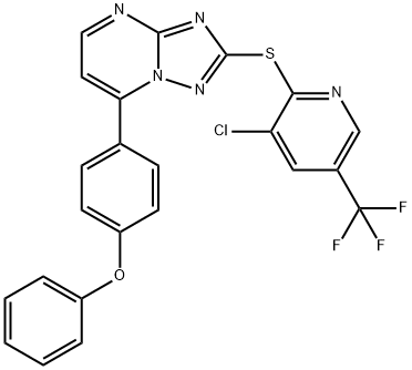 2-([3-CHLORO-5-(TRIFLUOROMETHYL)-2-PYRIDINYL]SULFANYL)-7-(4-PHENOXYPHENYL)[1,2,4]TRIAZOLO[1,5-A]PYRIMIDINE Struktur