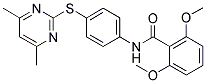 N-[4-[(4,6-DIMETHYLPYRIMIDIN-2-YL)THIO]PHENYL]-2,6-DIMETHOXYBENZAMIDE Struktur