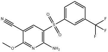 6-AMINO-2-METHOXY-5-([3-(TRIFLUOROMETHYL)PHENYL]SULFONYL)NICOTINONITRILE Struktur