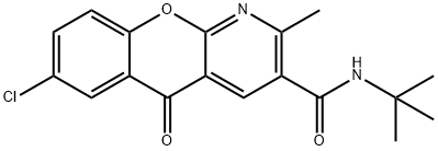 N-(TERT-BUTYL)-7-CHLORO-2-METHYL-5-OXO-5H-CHROMENO[2,3-B]PYRIDINE-3-CARBOXAMIDE Struktur