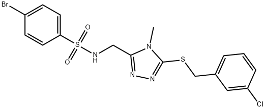 4-BROMO-N-((5-[(3-CHLOROBENZYL)SULFANYL]-4-METHYL-4H-1,2,4-TRIAZOL-3-YL)METHYL)BENZENESULFONAMIDE Struktur