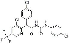 N-(4-CHLOROPHENYL)-N'-(2-(4-CHLOROPHENYL)-2-[3-CHLORO-5-(TRIFLUOROMETHYL)-2-PYRIDINYL]ACETYL)UREA Struktur