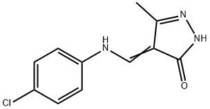 4-[(4-CHLOROANILINO)METHYLENE]-5-METHYL-2,4-DIHYDRO-3H-PYRAZOL-3-ONE Struktur