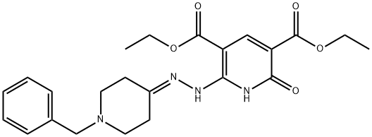 DIETHYL 2-[2-(1-BENZYL-4-PIPERIDINYLIDENE)HYDRAZINO]-6-HYDROXY-3,5-PYRIDINEDICARBOXYLATE Struktur