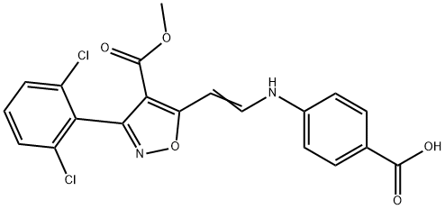 4-((2-[3-(2,6-DICHLOROPHENYL)-4-(METHOXYCARBONYL)-5-ISOXAZOLYL]VINYL)AMINO)BENZENECARBOXYLIC ACID Struktur