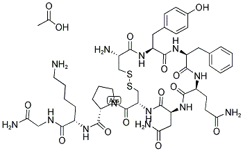 CYS-TYR-PHE-GLN-ASN-CYS-PRO-LYS-GLY-NH2 ACETATE SALT Struktur