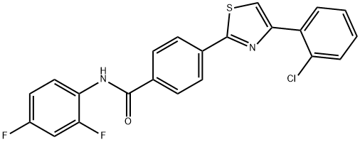 4-[4-(2-CHLOROPHENYL)-1,3-THIAZOL-2-YL]-N-(2,4-DIFLUOROPHENYL)BENZENECARBOXAMIDE Struktur