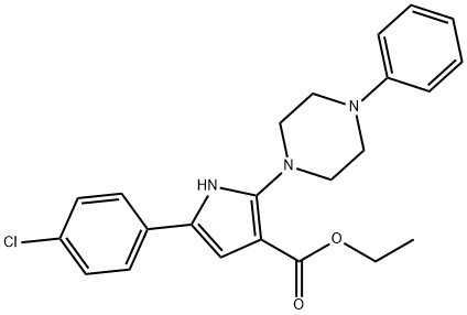 ETHYL 5-(4-CHLOROPHENYL)-2-(4-PHENYLPIPERAZINO)-1H-PYRROLE-3-CARBOXYLATE Struktur