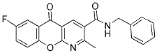 N-BENZYL-7-FLUORO-2-METHYL-5-OXO-5H-CHROMENO[2,3-B]PYRIDINE-3-CARBOXAMIDE Struktur