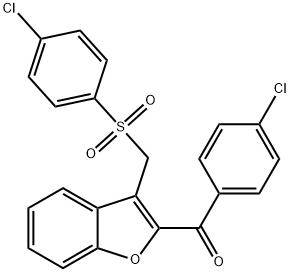 (4-CHLOROPHENYL)(3-([(4-CHLOROPHENYL)SULFONYL]METHYL)-1-BENZOFURAN-2-YL)METHANONE Struktur