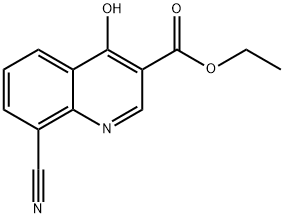 8-CYANO-4-HYDROXYQUINOLINE-3-CARBOXYLIC ACID ETHYL ESTER Struktur