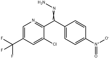 [3-CHLORO-5-(TRIFLUOROMETHYL)-2-PYRIDINYL](4-NITROPHENYL)METHANONE HYDRAZONE Struktur