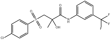 3-[(4-CHLOROPHENYL)SULFONYL]-2-HYDROXY-2-METHYL-N-[3-(TRIFLUOROMETHYL)PHENYL]PROPANAMIDE Struktur