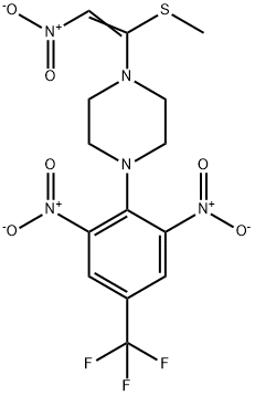 1-(4-[2,6-DINITRO-4-(TRIFLUOROMETHYL)PHENYL]PIPERAZINO)-2-NITROVINYL METHYL SULFIDE Struktur