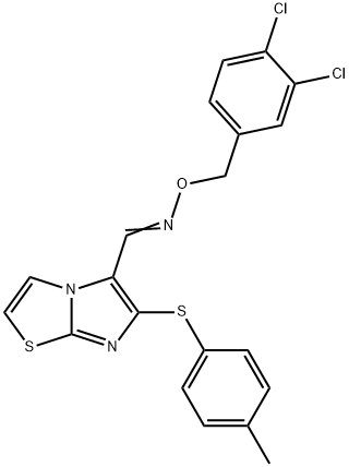 6-[(4-METHYLPHENYL)SULFANYL]IMIDAZO[2,1-B][1,3]THIAZOLE-5-CARBALDEHYDE O-(3,4-DICHLOROBENZYL)OXIME Struktur