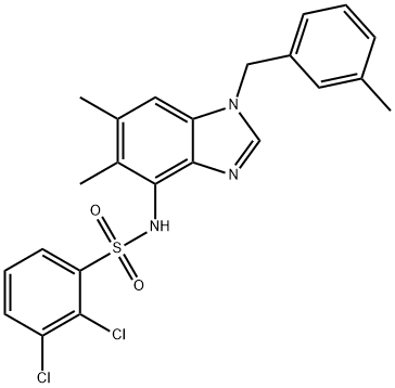 2,3-DICHLORO-N-[5,6-DIMETHYL-1-(3-METHYLBENZYL)-1H-1,3-BENZIMIDAZOL-4-YL]BENZENESULFONAMIDE Struktur