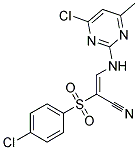 3-[(4-CHLORO-6-METHYLPYRIMIDIN-2-YL)AMINO]-2-[(4-CHLOROPHENYL)SULFONYL]ACRYLONITRILE Struktur