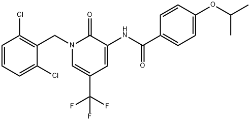 N-[1-(2,6-DICHLOROBENZYL)-2-OXO-5-(TRIFLUOROMETHYL)-1,2-DIHYDRO-3-PYRIDINYL]-4-ISOPROPOXYBENZENECARBOXAMIDE Struktur