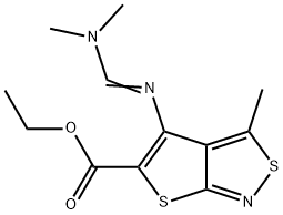 ETHYL 4-([(DIMETHYLAMINO)METHYLENE]AMINO)-3-METHYLTHIENO[2,3-C]ISOTHIAZOLE-5-CARBOXYLATE Struktur