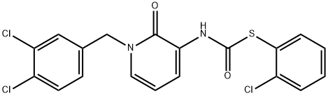 S-(2-CHLOROPHENYL) N-[1-(3,4-DICHLOROBENZYL)-2-OXO-1,2-DIHYDRO-3-PYRIDINYL]CARBAMOTHIOATE Struktur