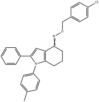 1-(4-METHYLPHENYL)-2-PHENYL-1,5,6,7-TETRAHYDRO-4H-INDOL-4-ONE O-(4-CHLOROBENZYL)OXIME Struktur