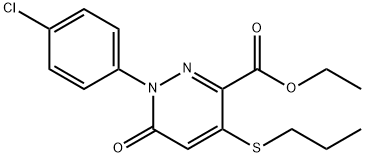 ETHYL 1-(4-CHLOROPHENYL)-6-OXO-4-(PROPYLSULFANYL)-1,6-DIHYDRO-3-PYRIDAZINECARBOXYLATE Struktur