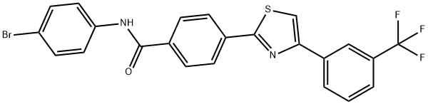 N-(4-BROMOPHENYL)-4-(4-[3-(TRIFLUOROMETHYL)PHENYL]-1,3-THIAZOL-2-YL)BENZENECARBOXAMIDE Struktur