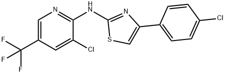 3-CHLORO-N-[4-(4-CHLOROPHENYL)-1,3-THIAZOL-2-YL]-5-(TRIFLUOROMETHYL)-2-PYRIDINAMINE Struktur