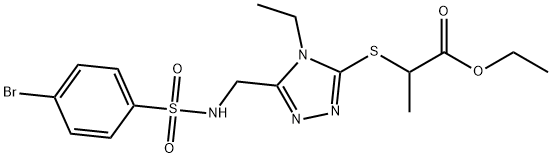 ETHYL 2-([5-(([(4-BROMOPHENYL)SULFONYL]AMINO)METHYL)-4-ETHYL-4H-1,2,4-TRIAZOL-3-YL]SULFANYL)PROPANOATE Struktur