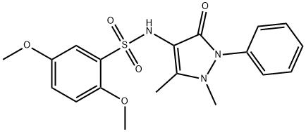 4-(((2,5-DIMETHOXYPHENYL)SULFONYL)AMINO)-2,3-DIMETHYL-1-PHENYL-3-PYRAZOLIN-5-ONE Struktur