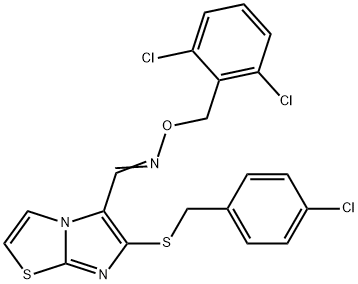 6-[(4-CHLOROBENZYL)SULFANYL]IMIDAZO[2,1-B][1,3]THIAZOLE-5-CARBALDEHYDE O-(2,6-DICHLOROBENZYL)OXIME Struktur