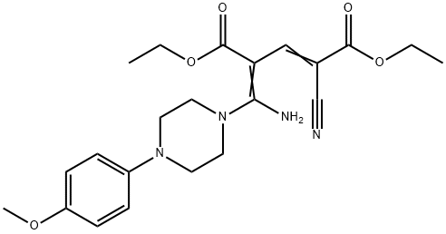 DIETHYL 4-(AMINO[4-(4-METHOXYPHENYL)PIPERAZINO]METHYLENE)-2-CYANO-2-PENTENEDIOATE Struktur