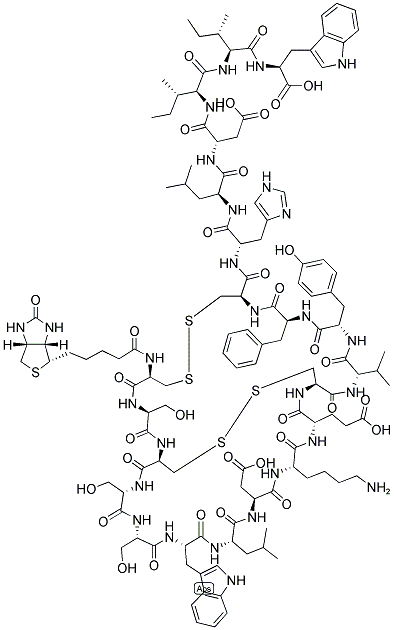 BIOTIN-CYS-SER-CYS-SER-SER-TRP-LEU-ASP-LYS-GLU-CYS-TYR-PHE-CYS-HIS-LEU-ASP-ILE-ILE-TRP Struktur