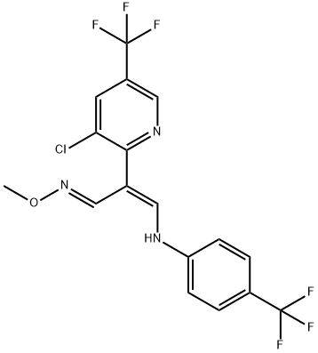 2-[3-CHLORO-5-(TRIFLUOROMETHYL)-2-PYRIDINYL]-3-[4-(TRIFLUOROMETHYL)ANILINO]ACRYLALDEHYDE O-METHYLOXIME Struktur