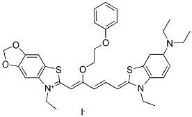 3-ETHYL-2-(2-PHENOXYETHOXY-5-(3-ETHYL-6-DIETHYLAMINO BENZOTHIAZOLINYLIDENE)-1,3-PENTADIENYL)-5,6-METHYLENEDIOXY BENZOTHIAZOLIUM IODIDE Struktur