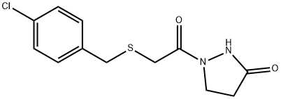 1-(2-[(4-CHLOROBENZYL)SULFANYL]ACETYL)TETRAHYDRO-3H-PYRAZOL-3-ONE Struktur