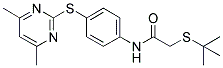 N-[4-[(4,6-DIMETHYLPYRIMIDIN-2-YL)THIO]PHENYL]TERT-BUTYLTHIOACETAMIDE Struktur