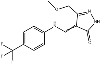 5-(METHOXYMETHYL)-4-([4-(TRIFLUOROMETHYL)ANILINO]METHYLENE)-2,4-DIHYDRO-3H-PYRAZOL-3-ONE Struktur