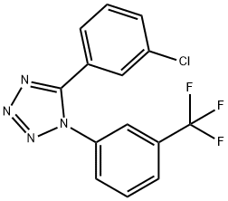 5-(3-CHLOROPHENYL)-1-[3-(TRIFLUOROMETHYL)PHENYL]-1H-1,2,3,4-TETRAAZOLE Struktur