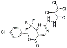 4-CHLOROBENZYL 2-[2-(2,3,3-TRICHLOROACRYLOYL)HYDRAZINO]-4-(TRIFLUOROMETHYL)PYRIMIDINE-5-CARBOXYLATE Struktur