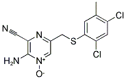 2-AMINO-3-CYANO-5-([(2,4-DICHLORO-5-METHYLPHENYL)THIO]METHYL)PYRAZIN-1-IUM-1-OLATE Struktur