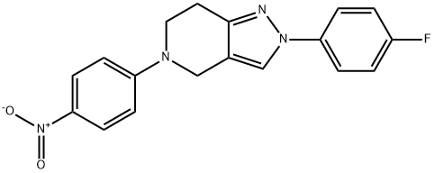 2-(4-FLUOROPHENYL)-5-(4-NITROPHENYL)-4,5,6,7-TETRAHYDRO-2H-PYRAZOLO[4,3-C]PYRIDINE Struktur