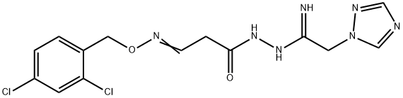 3-([(2,4-DICHLOROBENZYL)OXY]IMINO)-N'-[2-(1H-1,2,4-TRIAZOL-1-YL)ETHANIMIDOYL]PROPANOHYDRAZIDE Struktur