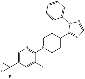 3-CHLORO-2-[4-(1-PHENYL-1H-1,2,4-TRIAZOL-5-YL)PIPERIDINO]-5-(TRIFLUOROMETHYL)PYRIDINE Struktur